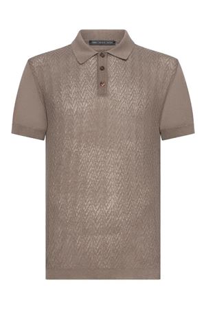 Mud-brown cotton knit Polo shirt LOW BRAND | LM26015M063